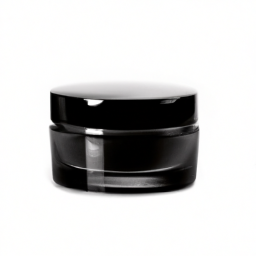 black glass cosmetic jar