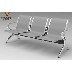 Airport Metal Waiting Chair With USB Charging Socket Used Hospital Waiting Room Public Three In One Gang Bench Seats