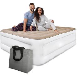 Inflatable Mattress With Built In Electric Pump Portable Inflated Bed